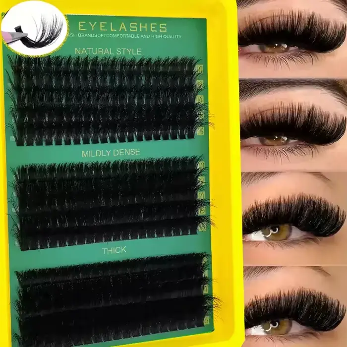 Cils individuels en éventail 5D DIY 0,07 mm, 60D 80D 100D, cils épais, cils en éventail D Curl, cils