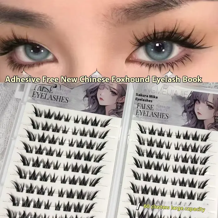 Faux-cils auto-adhésifs sans colle, grande capacité, œil de renard moelleux, Volume naturel, réutili