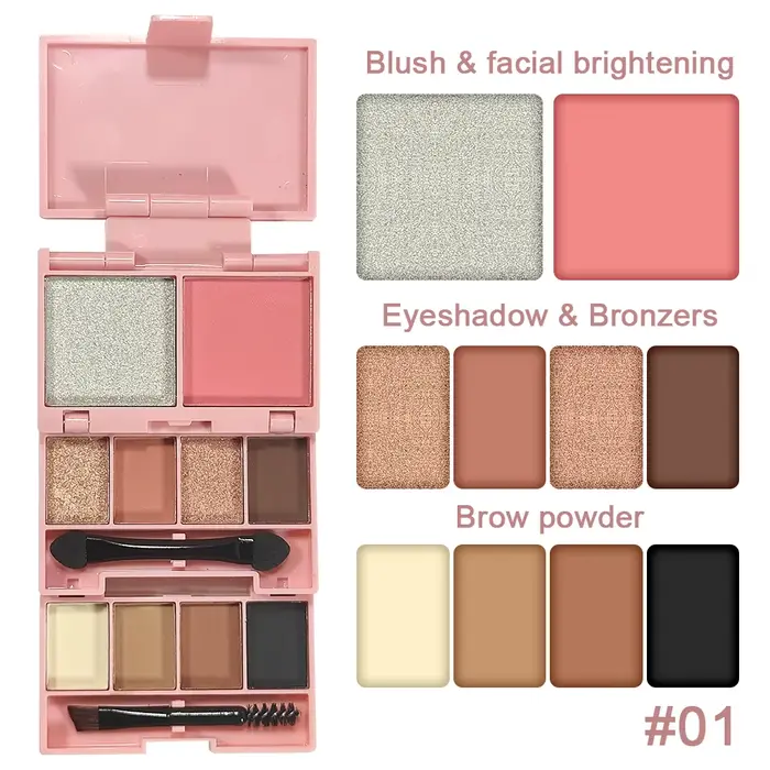 Palette de maquillage enchanteur 6 couleurs, palette combinée pliable, palette complète portable pou