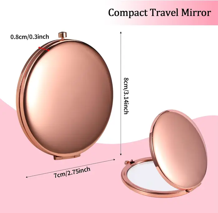 Miroir de maquillage rond pliant pour femme