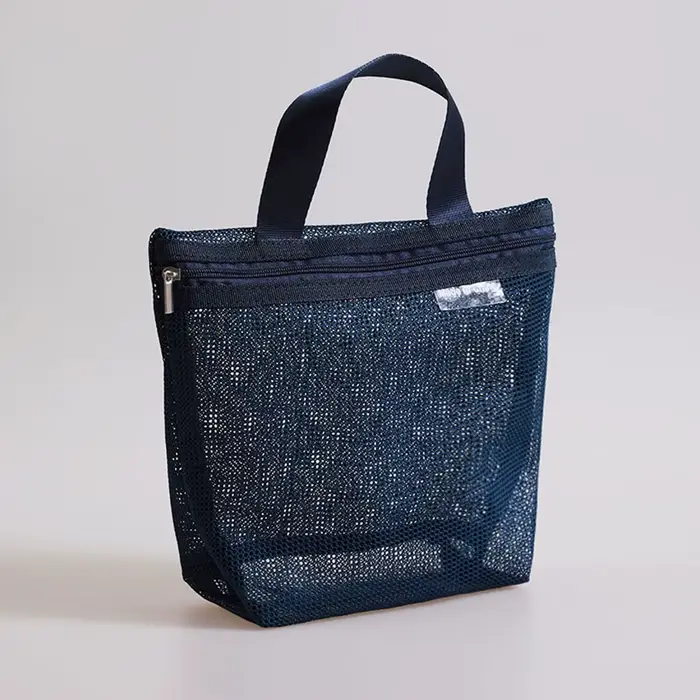 Sac de toilette portable en maille, sac de rangement transparent, trousse de maquillage portable, sa
