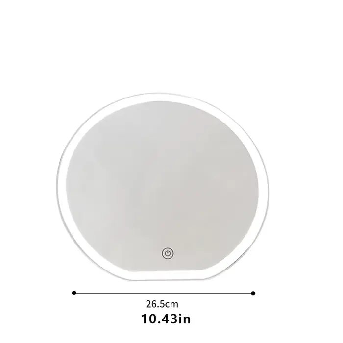 Miroir de maquillage rond à LED avec bouton tactile intelligent, luminosité réglable, miroir cosméti