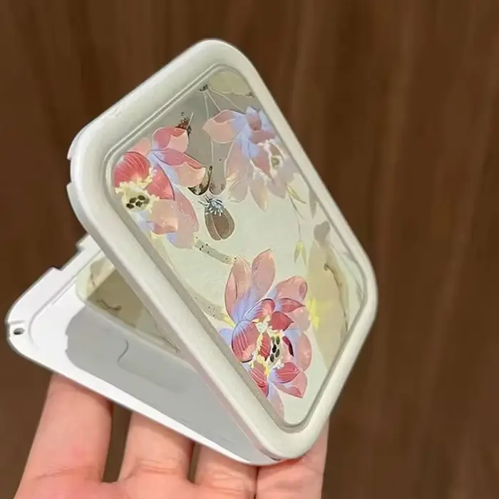Miroir de maquillage pliant Lotus créatif