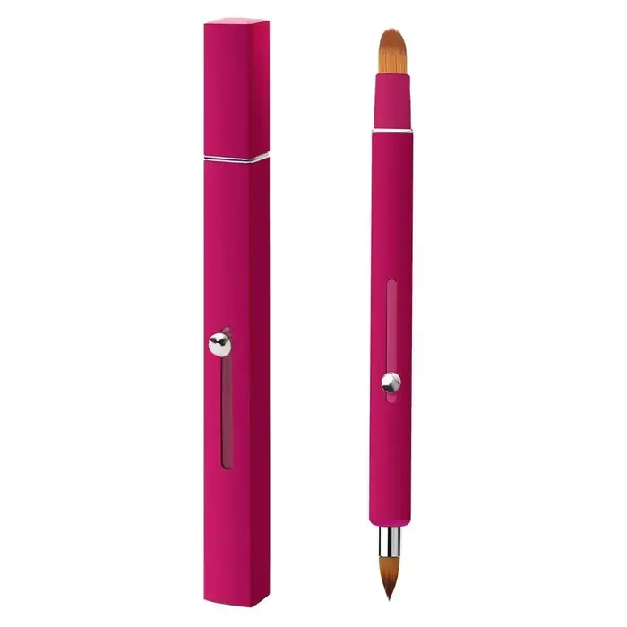 Pinceau de maquillage rétractable Jules avec capuchon de protection, rouge à lèvres, brillant, téles