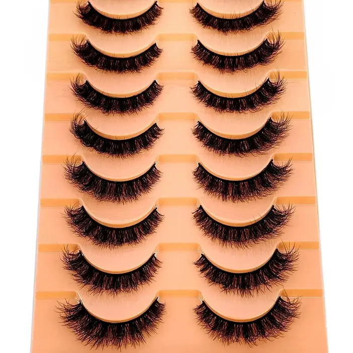 Nouvelles 7/10 paires de faux cils en vison synthétique faits à la main, maquillage naturel nude, si