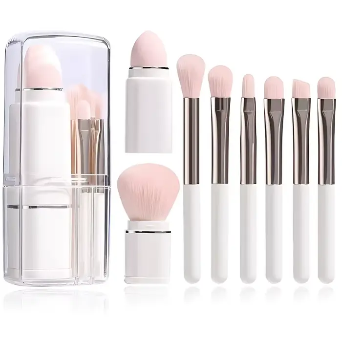 Mini kit de pinceaux de maquillage de voyage, petit ensemble portable, pinceau à poudre, tube de ran