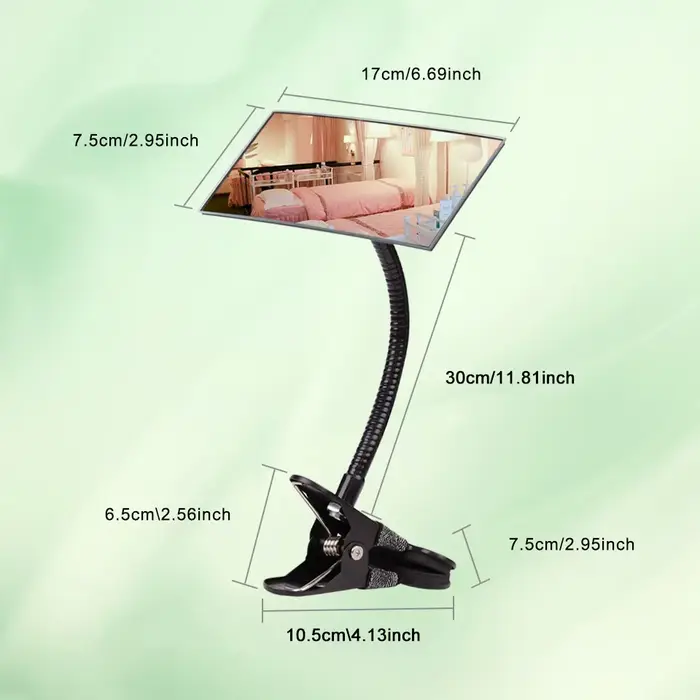 Miroir flexible à clipser pour salon de coiffure, greffe d'extensions de cils 360° ° Miroir rotatif 