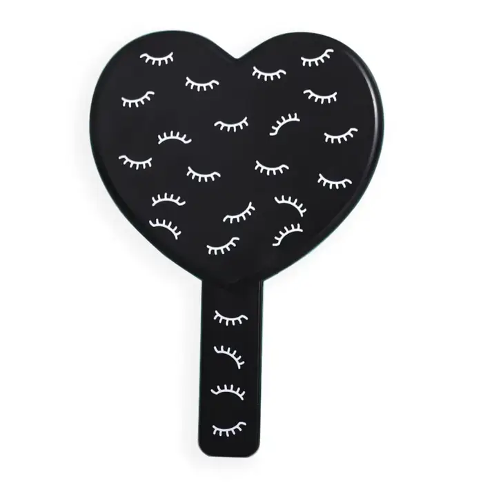 GENSE-Miroir à cils ES prédit, miroir en forme de cœur, portable, déterminer, porter, poignée de maq
