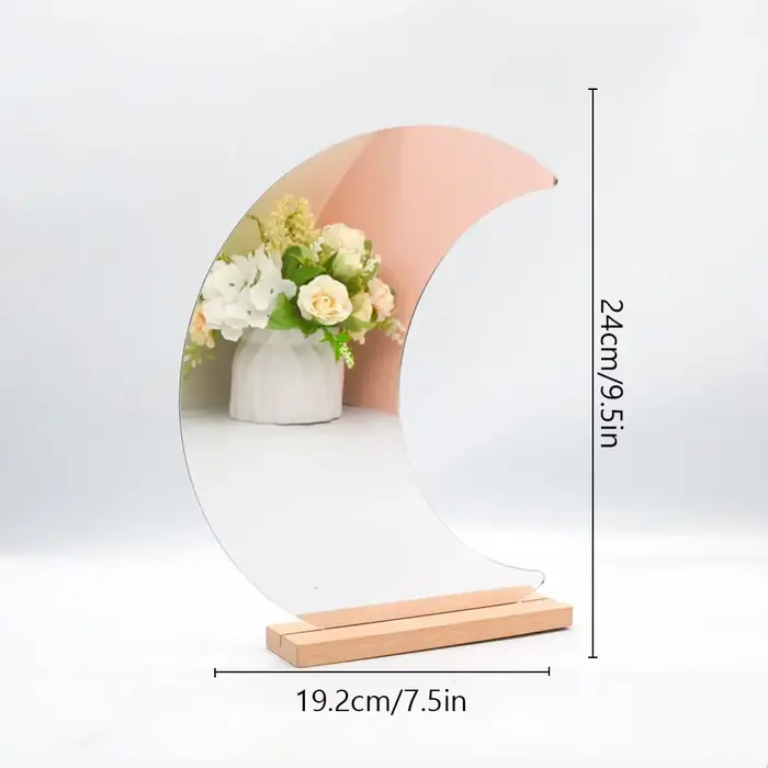 Miroir décoratif irrégulier INS, base en bois, nuage acrylique simple, miroir de maquillage, seau de