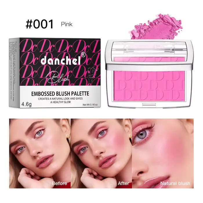 Palette de fards à joues en relief mat, rose, poudre de fard à joues pour le visage, corail rose hau