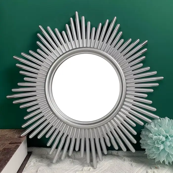 Miroirs muraux décoratifs ronds pour documents dorés