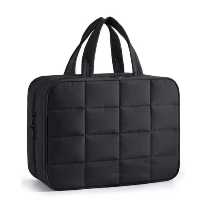 Trousse de toilette, pochette de rangement portable à suspendre avec crochet, pour shampoing format