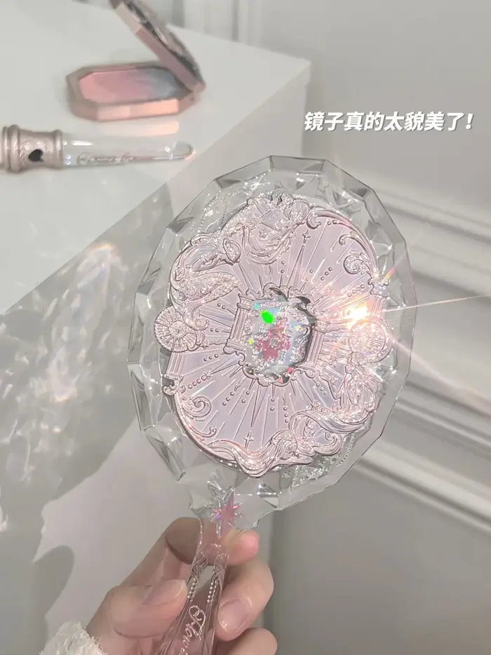 Miroir de poche Flower Knows Mirror Moonlight Mermaid Collection, édition limitée, blanc, bleu, rose