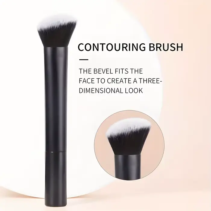 1 pinceau coudé pour blush et contour, pinceau de maquillage, pinceau pour fond de teint, parfait po