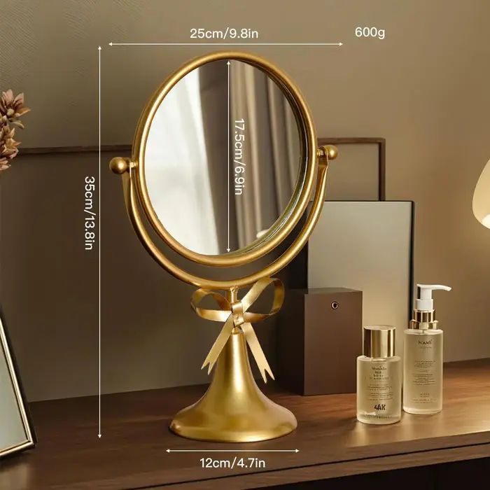 Miroir de Maquillage de Comptoir Luxe Léger, Miroir de Maquillage de Bureau pour Chambre à Coucher, 