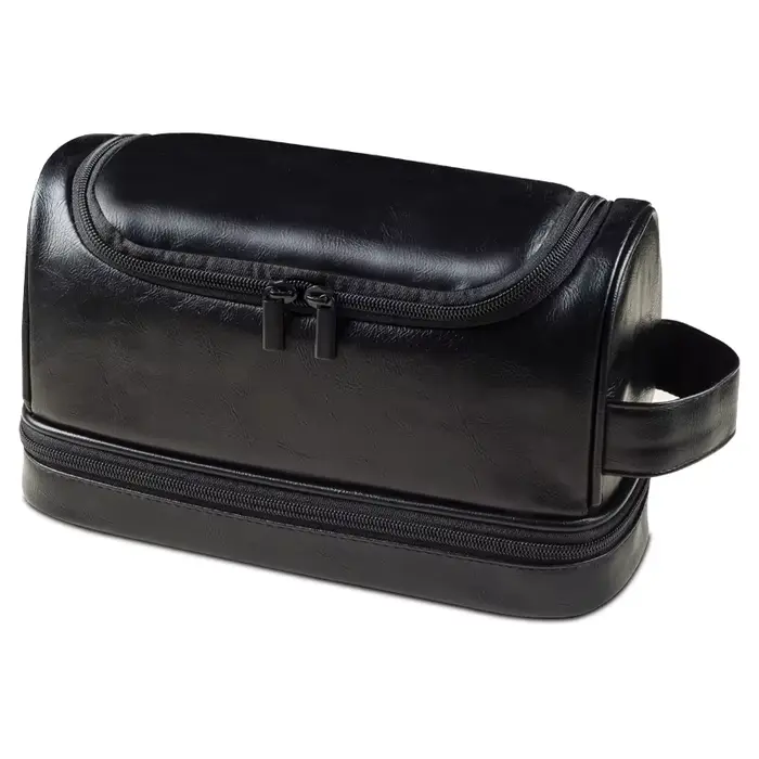 Trousse de toilette, Kit d'organisation de voyage en cuir pour hommes avec crochet de suspension, gr
