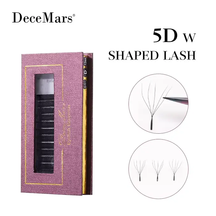 DeceMars 5D - Extension de cils en forme de W (12 lignes/plateau) pour le maquillage
