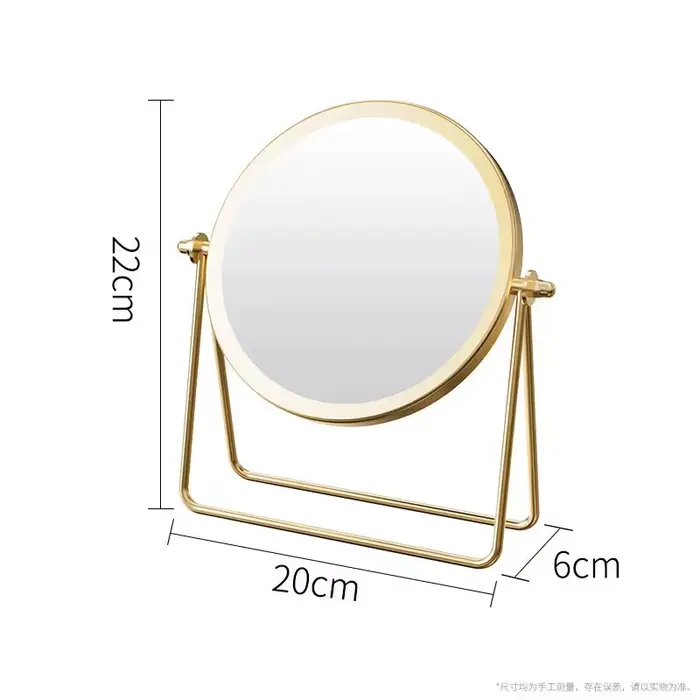 Miroir de bureau en fer rotatif à 360 degrés, Texture miroir de maquillage pour dames, miroir créati