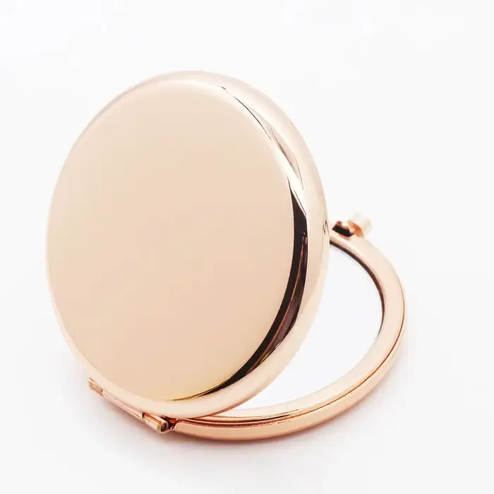 Miroirs de maquillage compacts personnalisés avec boîte à ruban blanc, miroir de poche portable, fêt