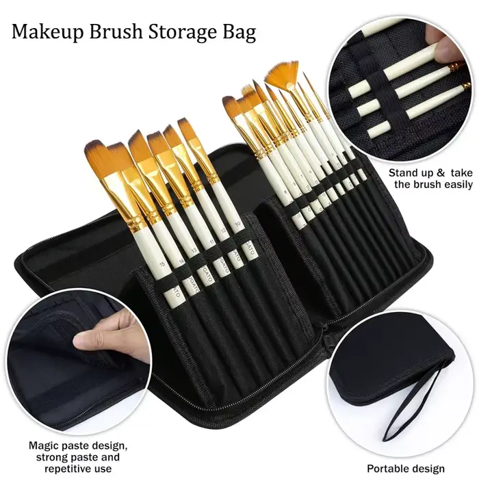 Sac de rangement multifonctionnel pour pinceaux de maquillage