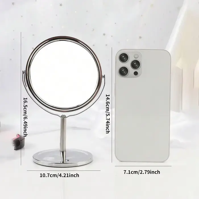 Miroir de maquillage double face 3/4/5 pouces – grossissement 2X, réflexion claire, format de voyage