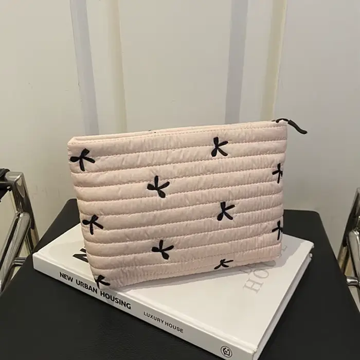 Trousse de maquillage mignonne avec fermeture éclair, sac à cosmétiques de grande capacité, sac de r