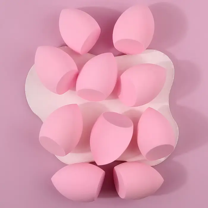 10 éponges de maquillage roses super douces à découpe diagonale