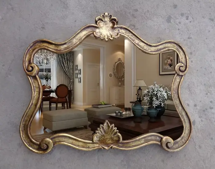 Miroir De maquillage doré pour filles, Vintage, esthétique, nordique, luxe, grand, accessoires pour