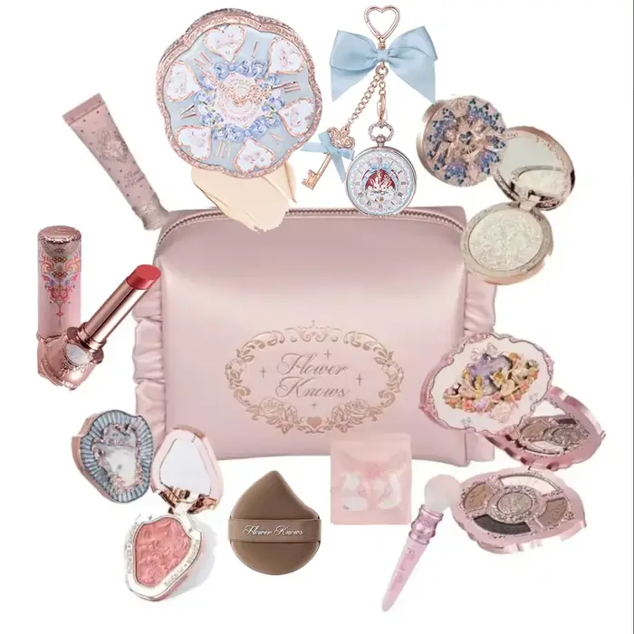 Ensemble de maquillage Flower Knows Midsummer Fairytales, fond de teint Flowerknows, illuminateur Li