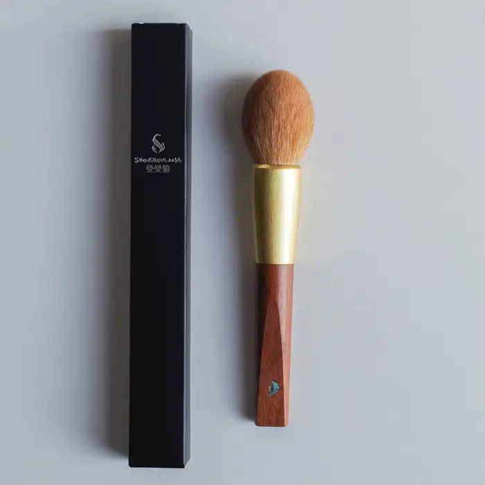 Pinceau de maquillage haut de gamme K53 fait main, poils de chèvre Saibikoho doux, pinceau à poudre conique Shoushoulang, manche en bois de rose