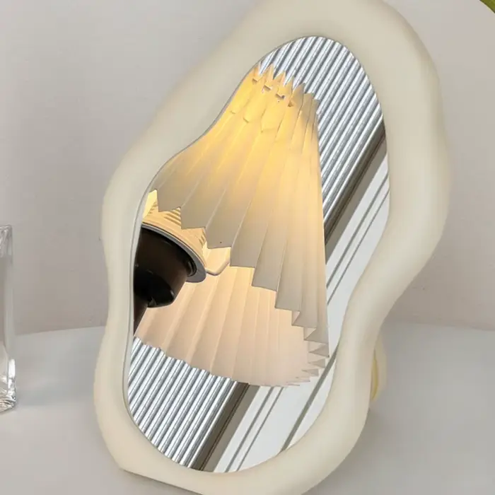 Miroir de maquillage décoratif en forme de nuage, style crème, simple, sur pied, pour coiffeuse, mir
