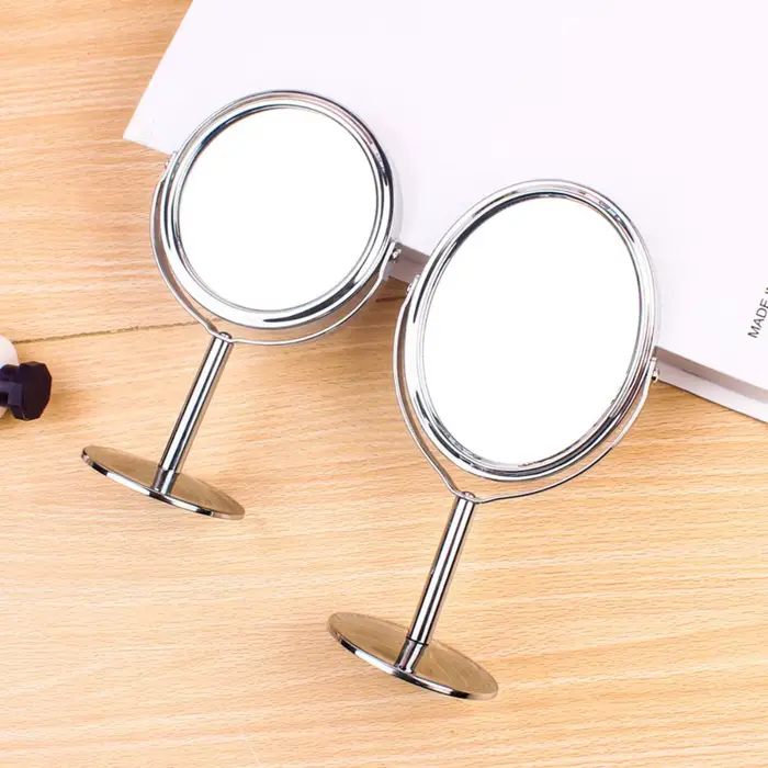 Miroir de maquillage de bureau rotatif double face