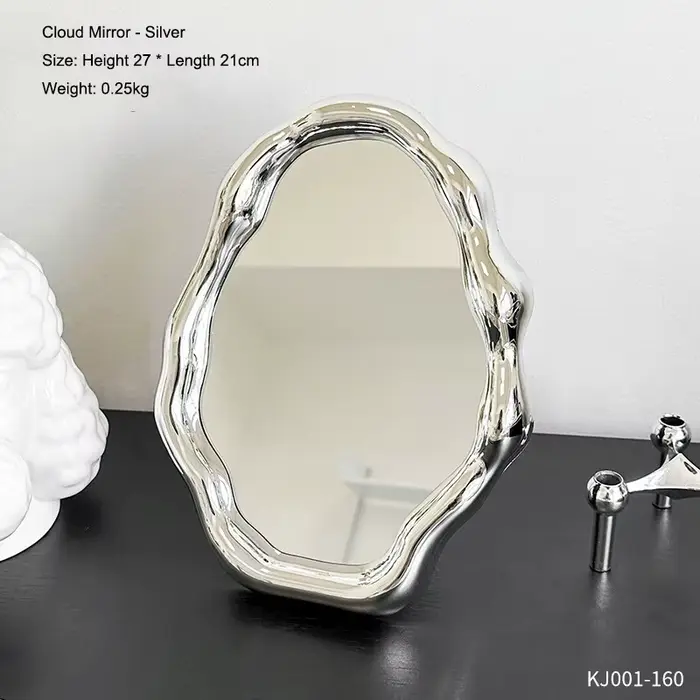 Miroir de maquillage portable créatif et tendance, miroir de maquillage pliable, décoration d'intéri