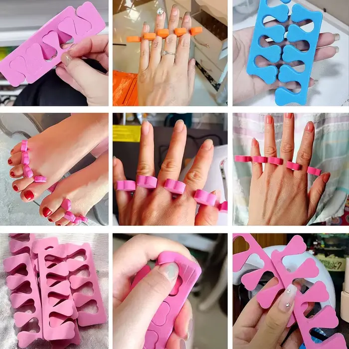 Séparateurs de doigts et d'orteils pour Nail Art, éponge douce en forme de cœur, séparateur de pieds