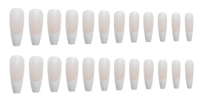 Faux ongles artificiels à tête carrée, en acrylique, sans couture, amovibles, ballerine, à pression