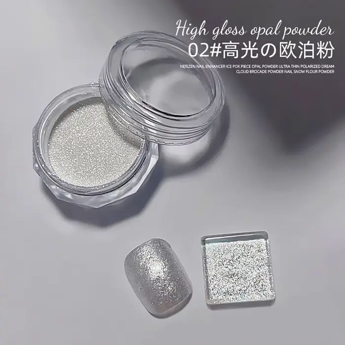 Poudre à ongles effet perle, 1 pot, miroir aurore chromé, sirène, poudre d'art pour ongles, arc-en-c