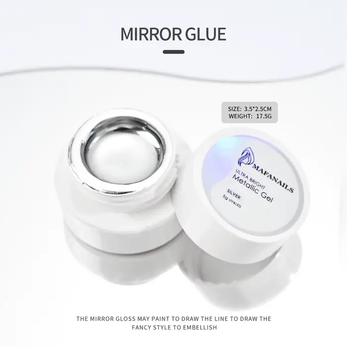 Vernis à ongles métallique miroir, vernis Semi-permanent, effet chromé miroir, peinture argentée, Ge