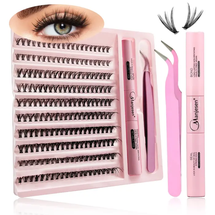 Kit d'extension de cils, bricolage, 200 pièces, grappes de liaison et de joint de cils, outils de maquillage pour coller les cils, accessoires de colle