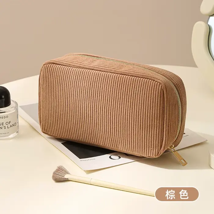 Sac à cosmétiques de voyage en velours côtelé, sac de rangement de maquillage Portable, sacs à main 