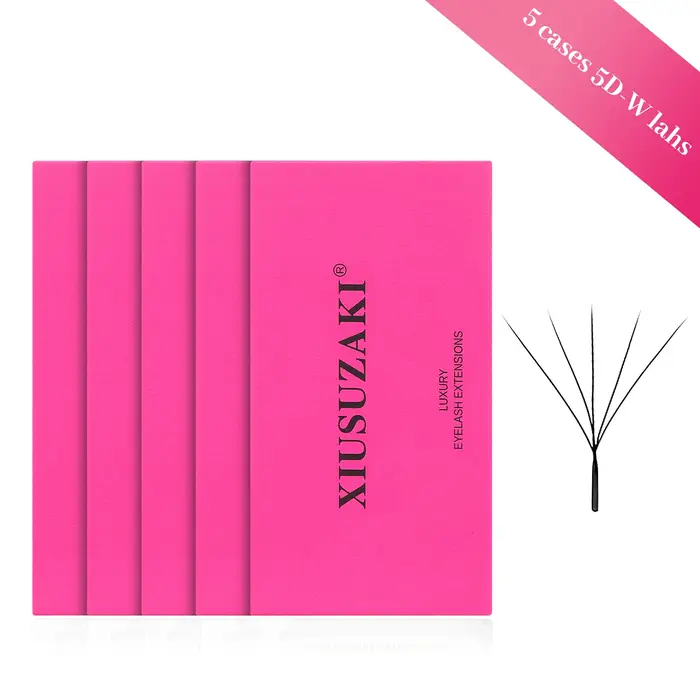 XIUSUZAKI 5 plateaux/lot 5DW Extensions de cils noir mat en forme de W ventilateurs de Volume préfab