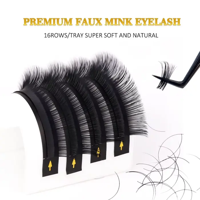 Lashprofessor-Extensions de cils en faux vison, doux, naturels, individuels, coréen, Pbt, volume rus