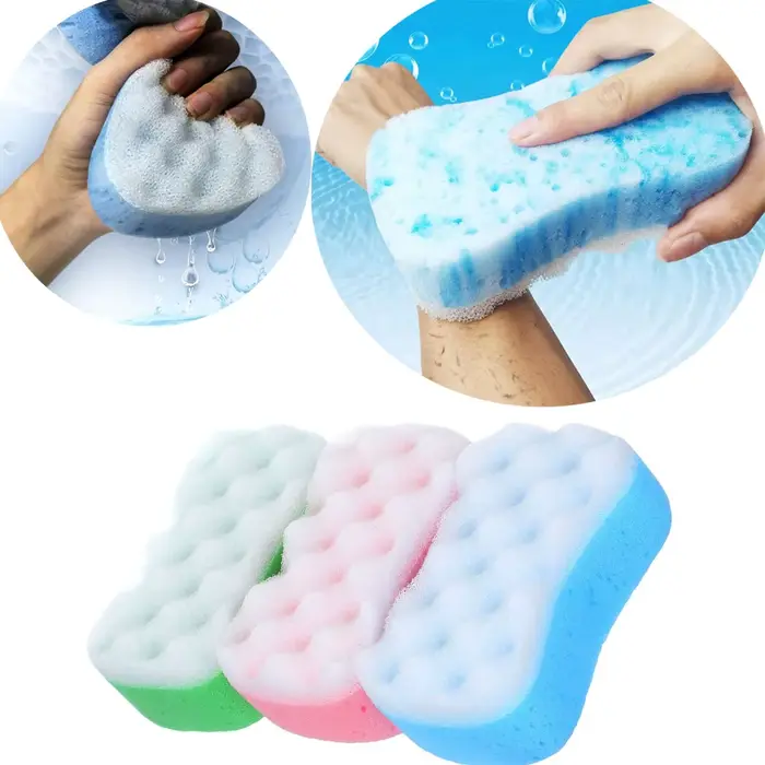 Éponge de bain exfoliante pour femmes/hommes, 1/2 pièces, éponges de bain en mousse, éponges de loof