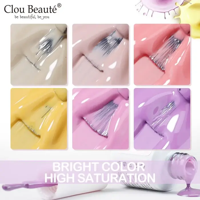 Clou Beaute 15ml rouge noir blanc vert néon Gel vernis à ongles couche de finition velours haut 400 