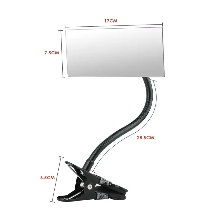 Miroir convexe carré avec Clip réglable pour Extensions de cils