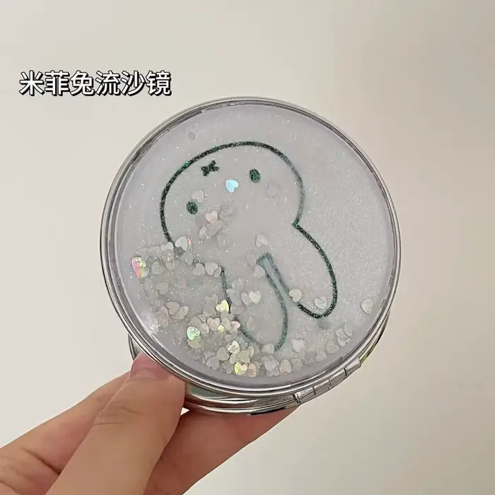 Nouveau miroir Miffy Rabbit, impression de dessin animé haute fidélité, miroir de beauté double face