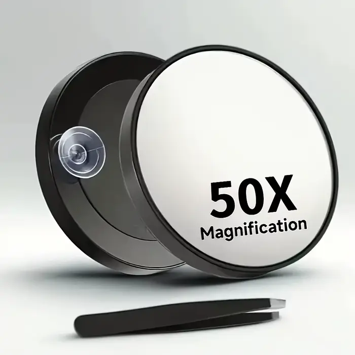 Miroir grossissant miniature 50X, miroir cosmétique portable à ventouse, clarté en déplacement, miro