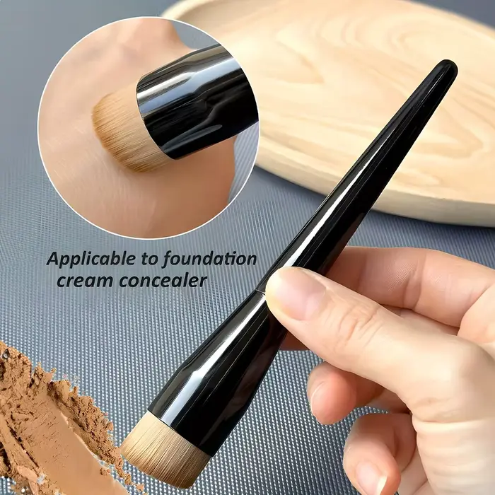 1 pinceau de maquillage de base, pinceau à tête plate, pinceau de contour, pinceau à poudre biseauté