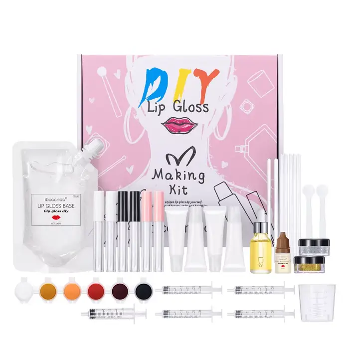 Kit DIY de gloss à lèvres hydratant, base de gel transparente pour gloss à lèvres 100ml avec tubes d