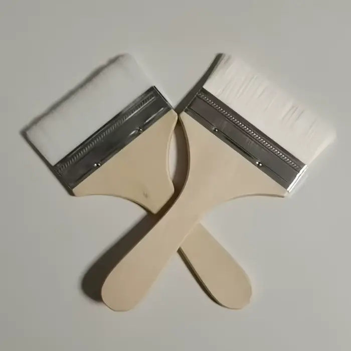 2 pinceaux en laine de chèvre - grands et plats pour une application facile du latex et des peinture