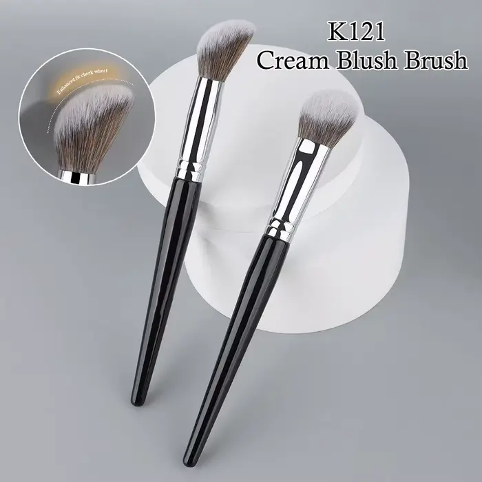 Coeur de pêche fard à joues brosse poudre Blush crème liquide Blush pinceaux de maquillage plat peti